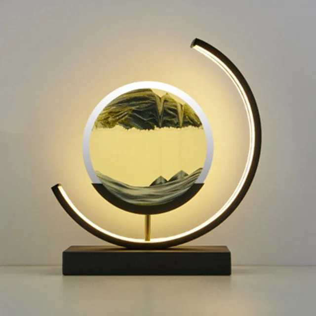 Moving Sand Art Picture Round Glass