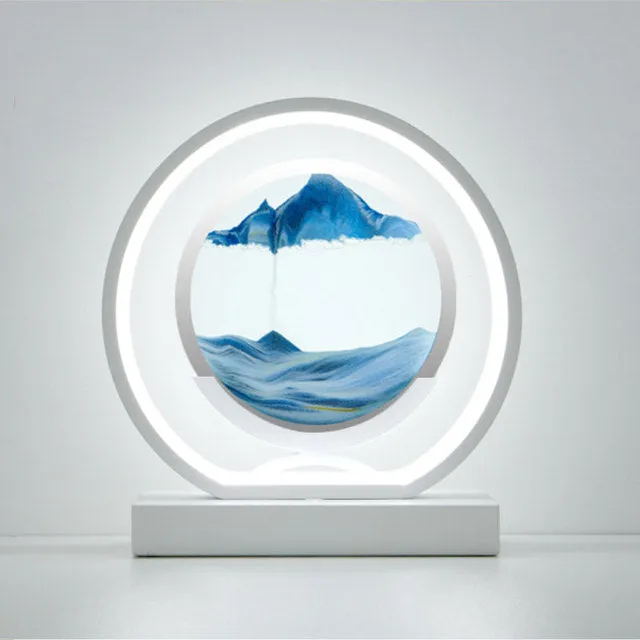 Moving Sand Art Picture Round Glass