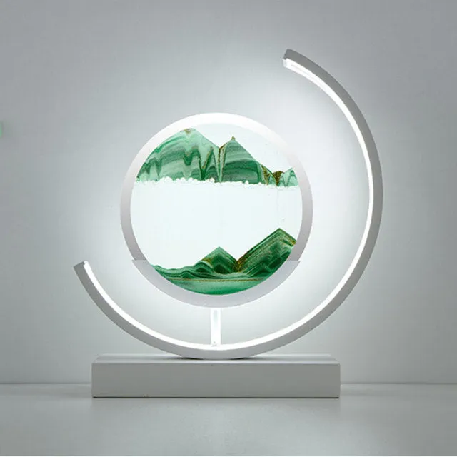 Moving Sand Art Picture Round Glass