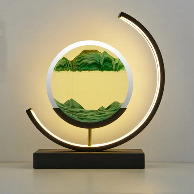 Moving Sand Art Picture Round Glass