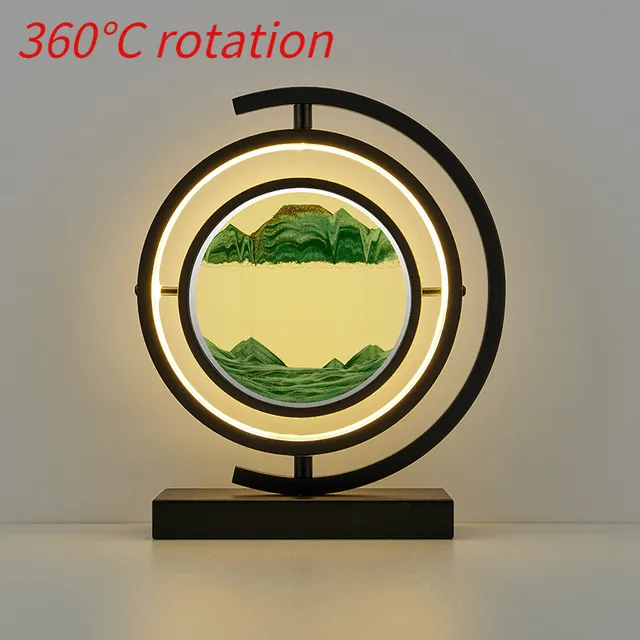 Moving Sand Art Picture Round Glass