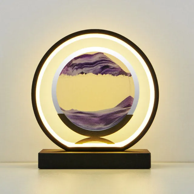 Moving Sand Art Picture Round Glass