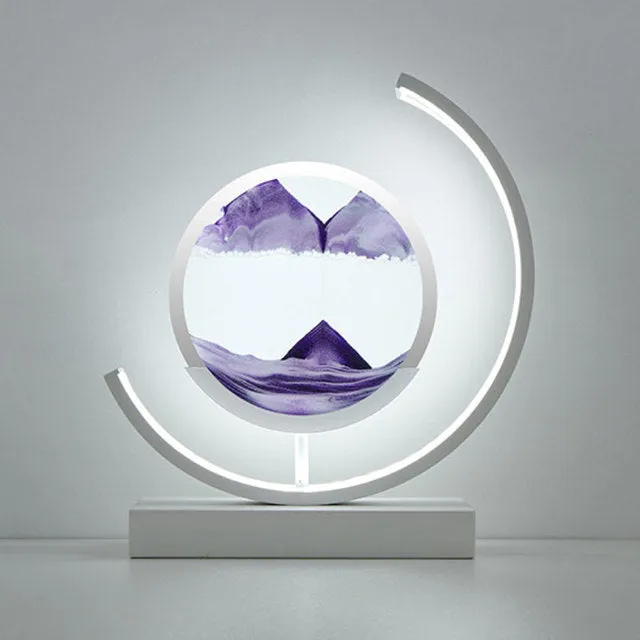 Moving Sand Art Picture Round Glass