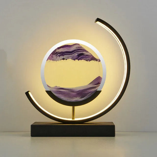 Moving Sand Art Picture Round Glass
