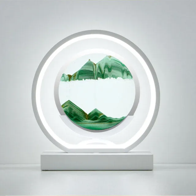 Moving Sand Art Picture Round Glass