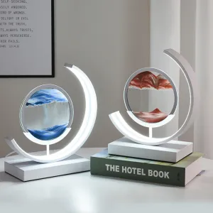 Moving Sand Art Picture Round Glass