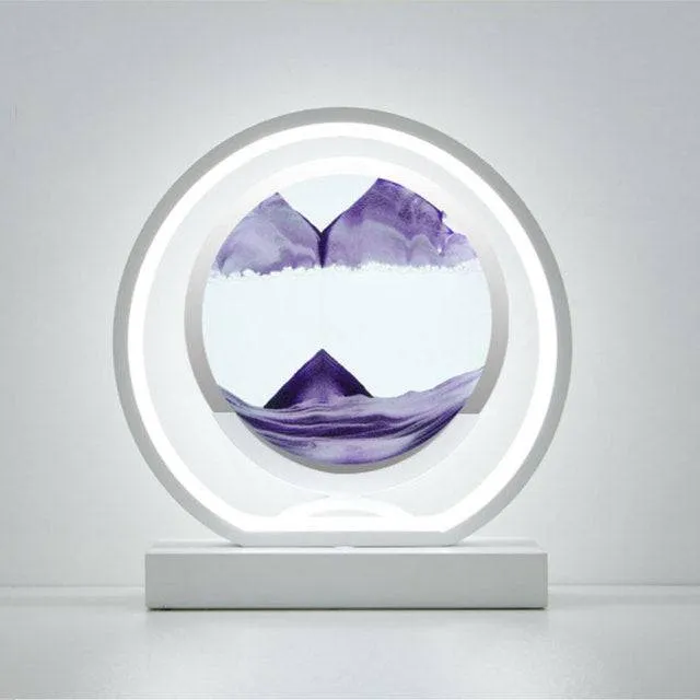Moving Sand Art Picture Round Glass