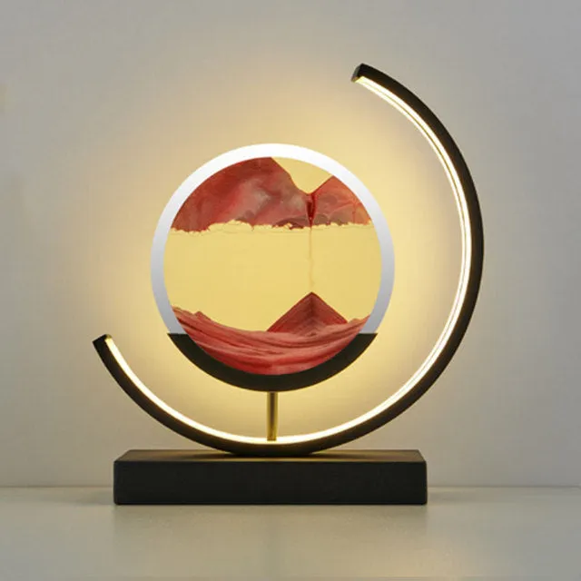 Moving Sand Art Picture Round Glass