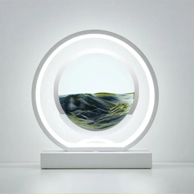 Moving Sand Art Picture Round Glass