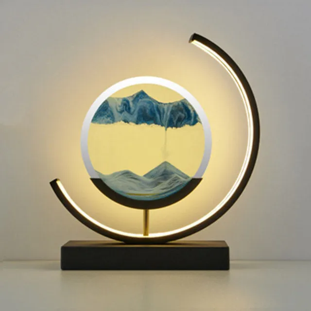 Moving Sand Art Picture Round Glass