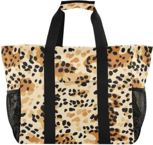 Nander Fashionable Leopard Print Foldable Tote Bag Waterproof Sandproof Women Beach Bag Handbag Gym Bag