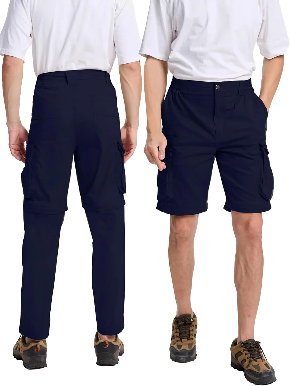 NATUVENIX Hiking Pants Men Quick Dry Convertible Fishing Pants for Men Zip Off Lightweight Mens Cargo Pants Outdoor Travel
