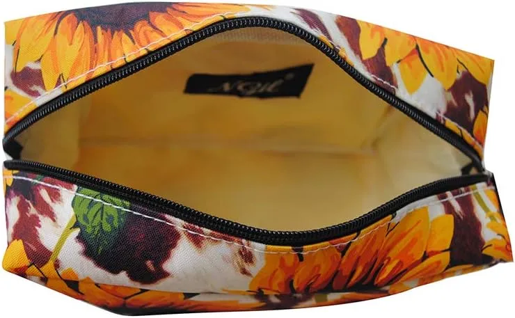 NGIL Sunflower with Cow Large Cosmetic travel Pouch