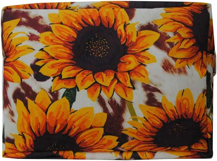 NGIL Sunflower with Cow Large Cosmetic travel Pouch