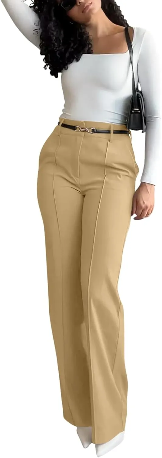 NIMIN High Waisted Work Pants for Women Wide Leg Dressy Pants Business Casual Trousers 2025 Summer Slacks with Pockets