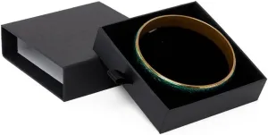 Paper Mart Slide Open Jewelry Boxes With Satin Pull - 3-1/2 X 3-1/2 X 1 - Black | Quantity: 100