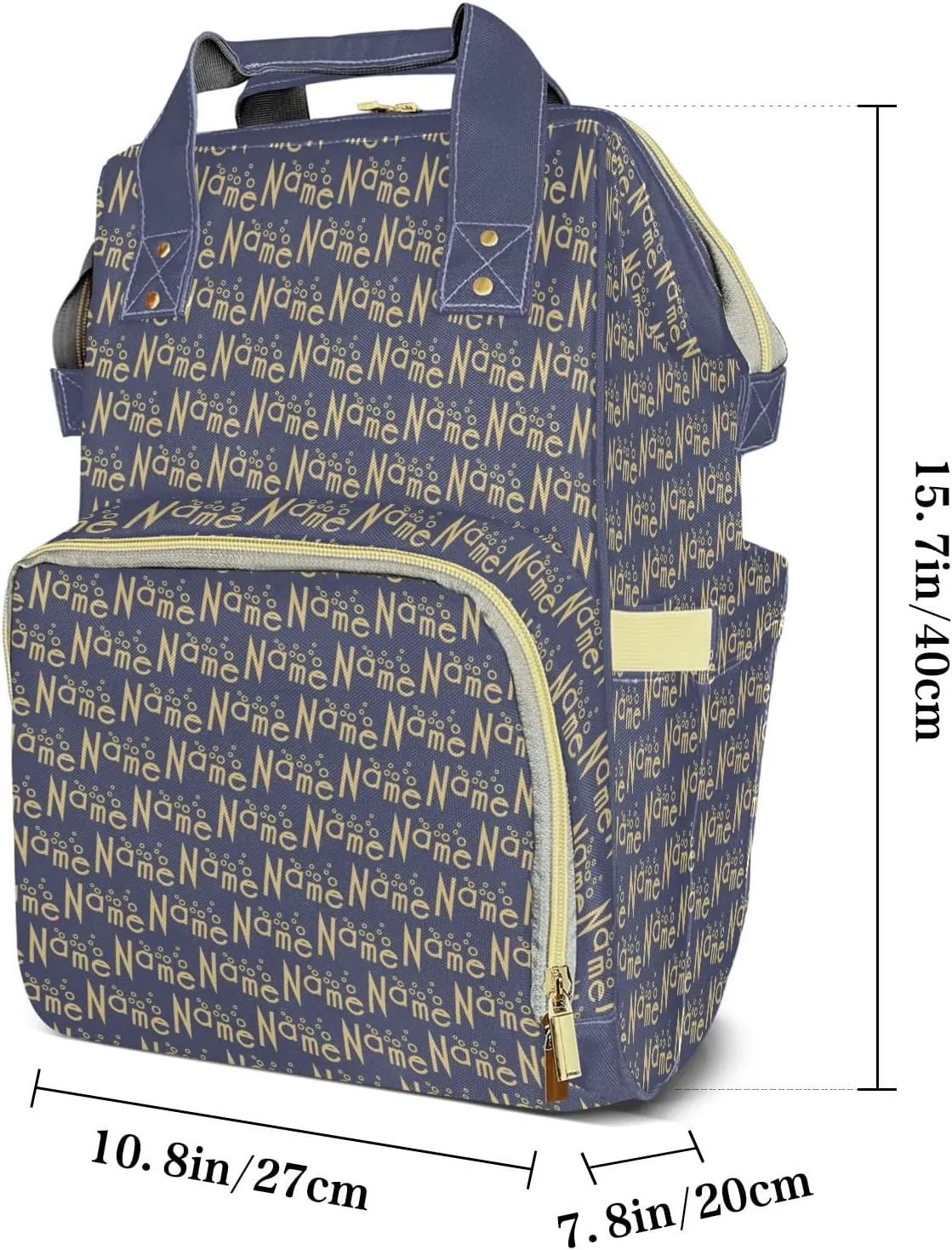 Personalized Purple Yellow Diaper Bags Backpack with Name Mummy Nursing Bags Gifts for Mom Dad