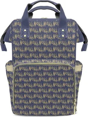 Personalized Purple Yellow Diaper Bags Backpack with Name Mummy Nursing Bags Gifts for Mom Dad