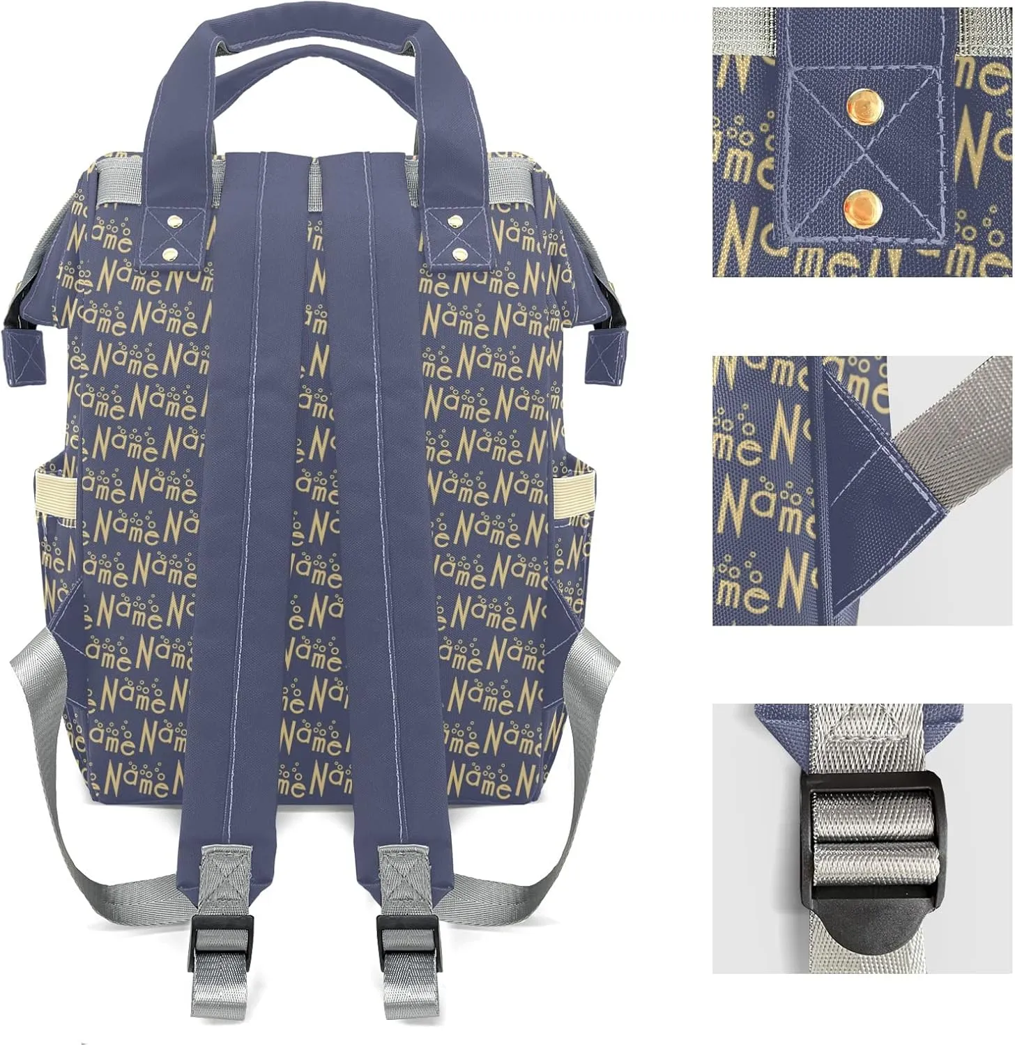 Personalized Purple Yellow Diaper Bags Backpack with Name Mummy Nursing Bags Gifts for Mom Dad