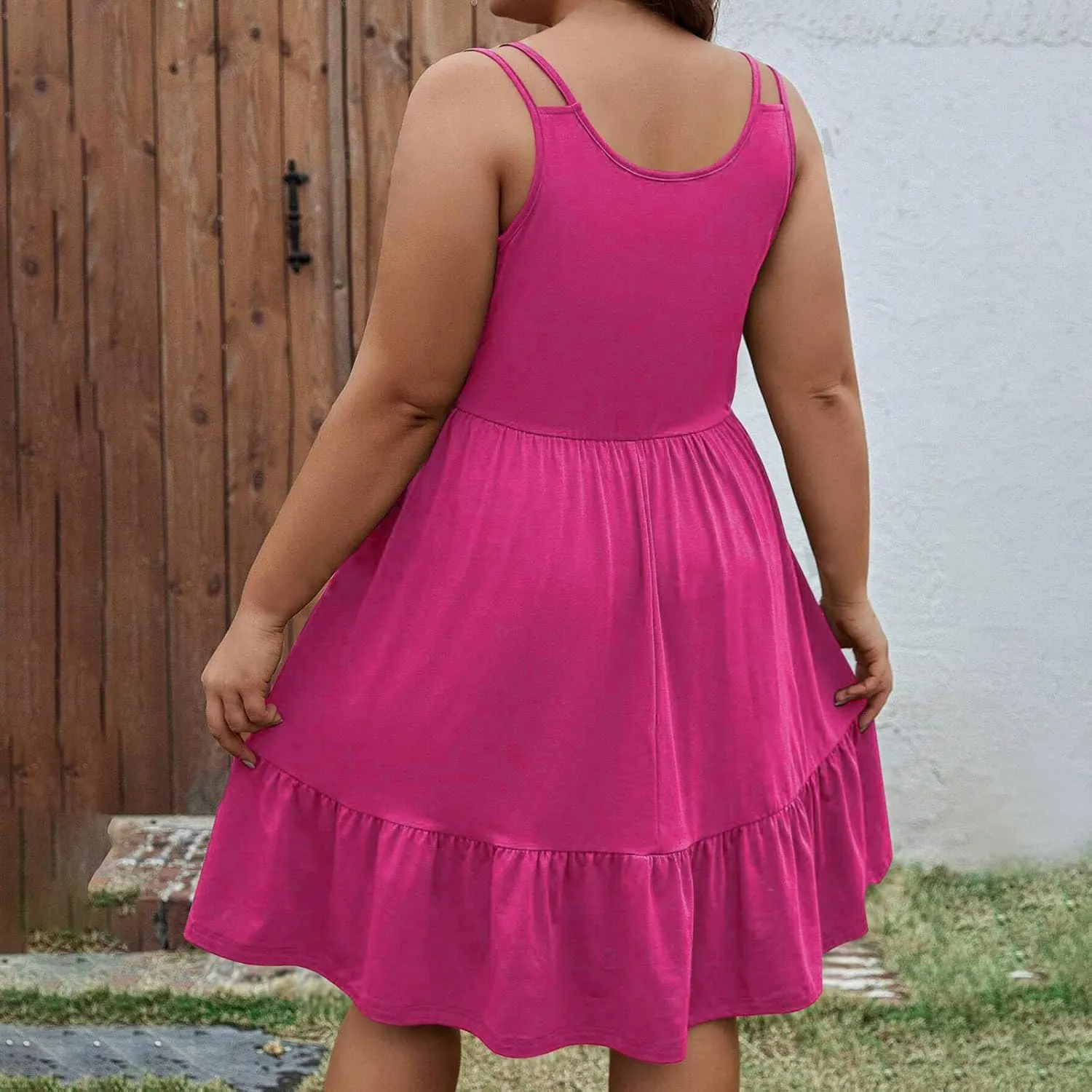 Plus Size Summer Dress for Women 2025 Sleeveless Midi Dresses A-Line Flowy Tiered Dress Fashion Summer Beach Vacation