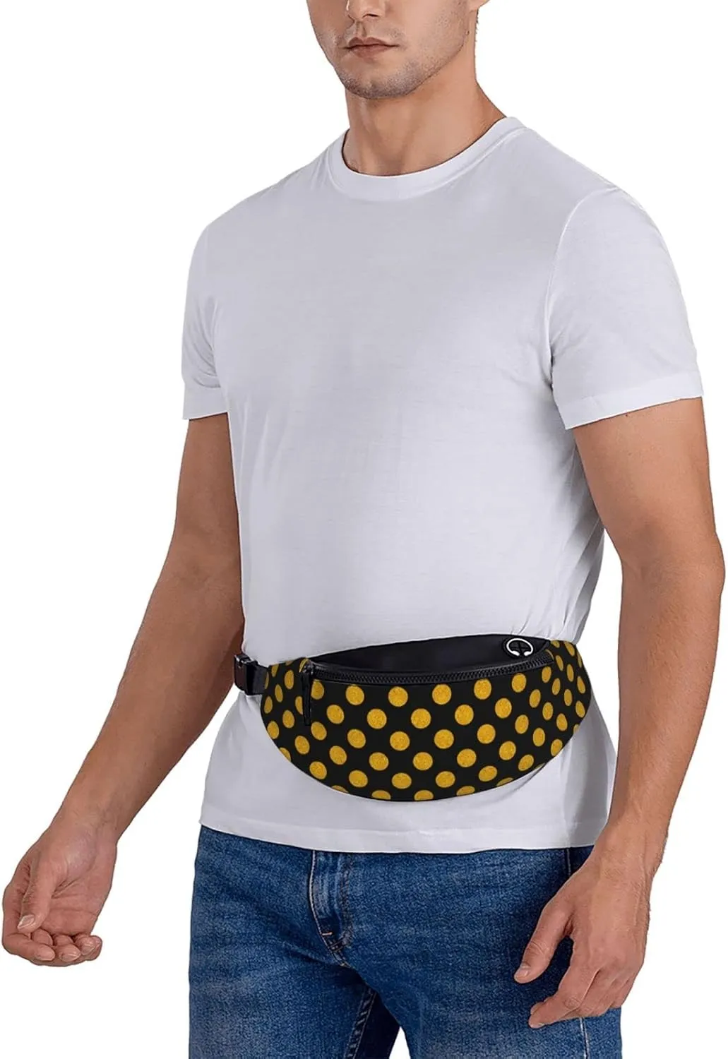 Polka Dot Fanny Pack for Women Men,Fashion Waist Pack Belt Bag Crossbody Bag for Traveling Casual Running Cycling