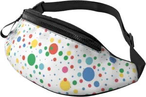 Polka Dot Fanny Pack for Women Men,Fashion Waist Pack Belt Bag Crossbody Bag for Traveling Casual Running Cycling