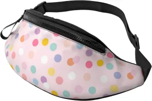 Polka Dot Fanny Pack for Women Men,Fashion Waist Pack Belt Bag Crossbody Bag for Traveling Casual Running Cycling