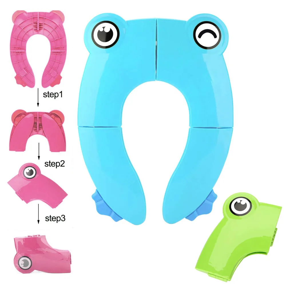 Portable Potty Seat Folding Travel Boy Girl Fits Round Oval Toilets Non-Slip