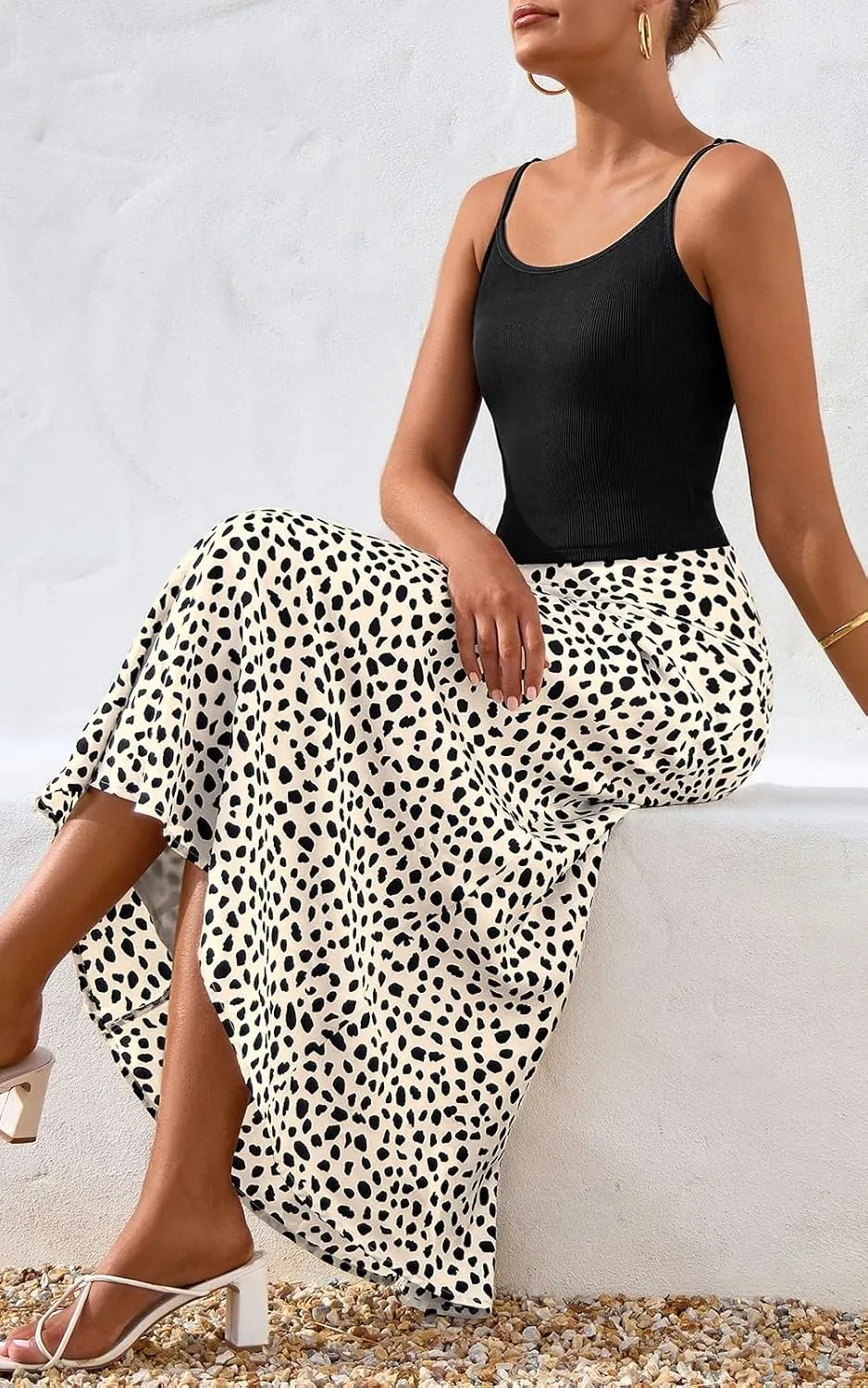 PRETTYGARDEN High Waisted Floral Maxi Skirt Sets Women 2 Piece Outfits Summer Cropped Cami Tank Tops Beach Vacation Clothes
