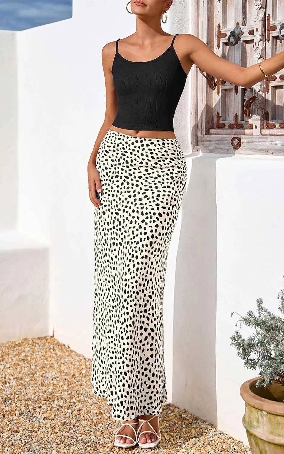 PRETTYGARDEN High Waisted Floral Maxi Skirt Sets Women 2 Piece Outfits Summer Cropped Cami Tank Tops Beach Vacation Clothes