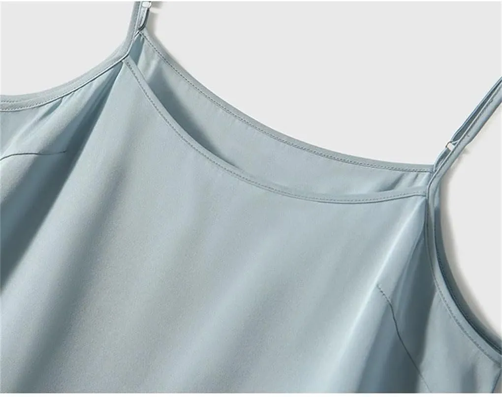 Rfmfkkg Women Silk Camisole Sleeveless V Neck Solid Spaghetti Straps Camis Tank Tops