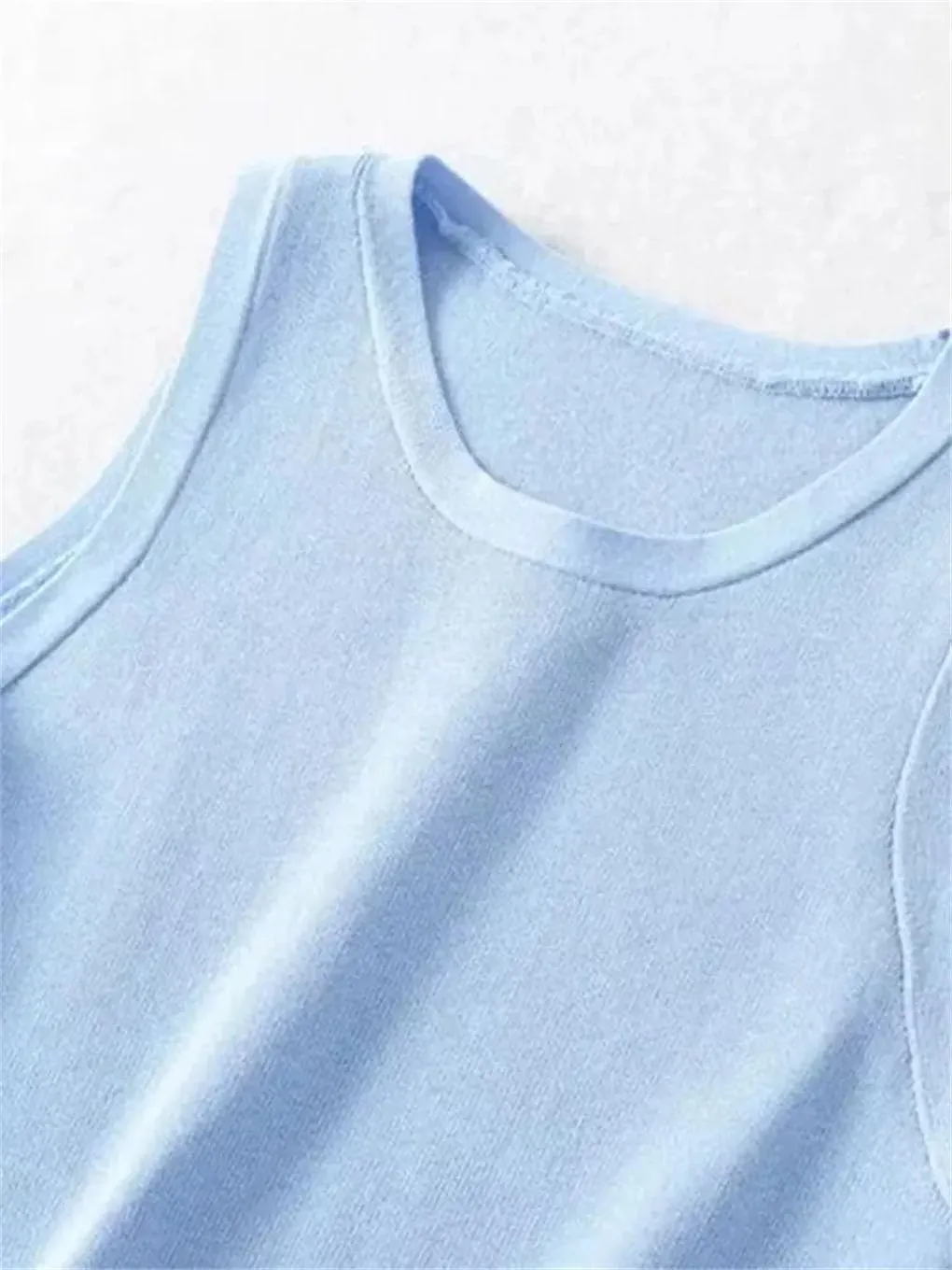 Rfmfkkg Women Sleeveless Vest Y2k Knitted Camis Tank Tops Women Casual Solid Color Camisole