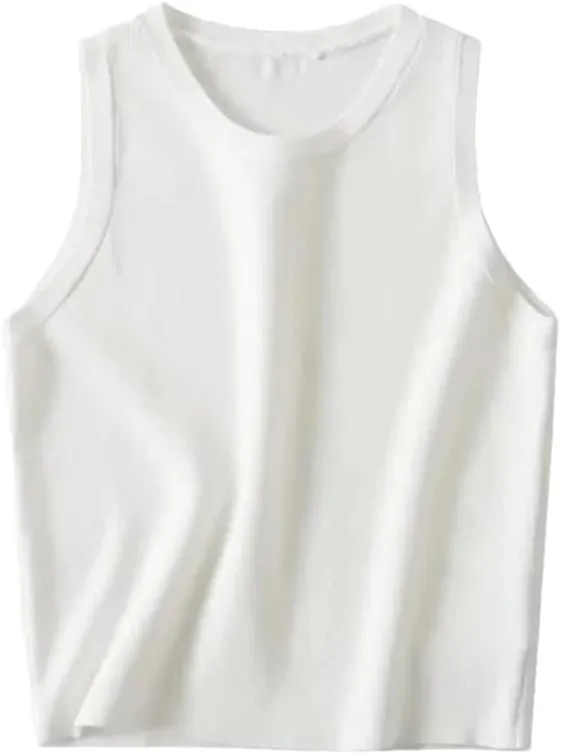 Rfmfkkg Women Sleeveless Vest Y2k Knitted Camis Tank Tops Women Casual Solid Color Camisole