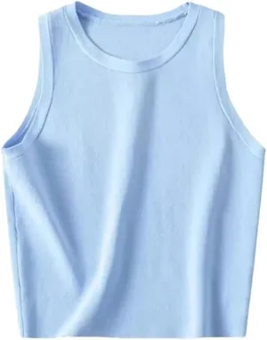 Rfmfkkg Women Sleeveless Vest Y2k Knitted Camis Tank Tops Women Casual Solid Color Camisole