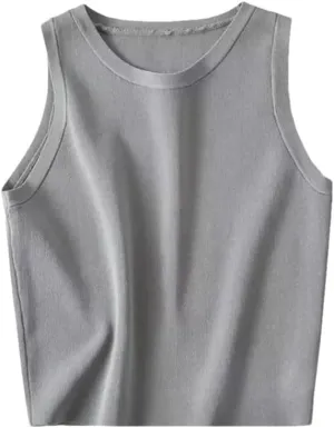 Rfmfkkg Women Sleeveless Vest Y2k Knitted Camis Tank Tops Women Casual Solid Color Camisole