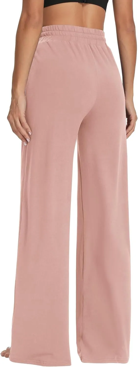 Sarin Mathews Womens Yoga Sweatpants Wide Leg High Waisted Lounge Pajamas Pants Comfy Workout Loose Pants with Pockets
