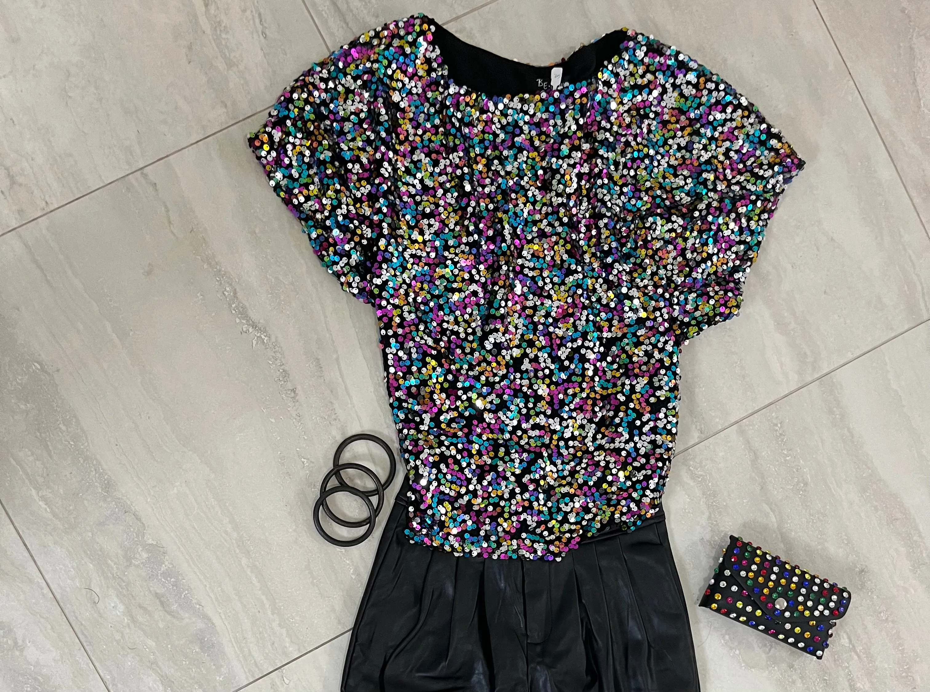 Sequins oversized blouse