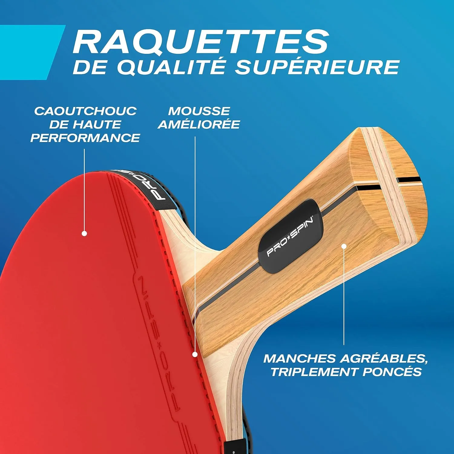 Set de Raquettes de Ping-Pong Portable PRO-SPIN - Fitnessterapy