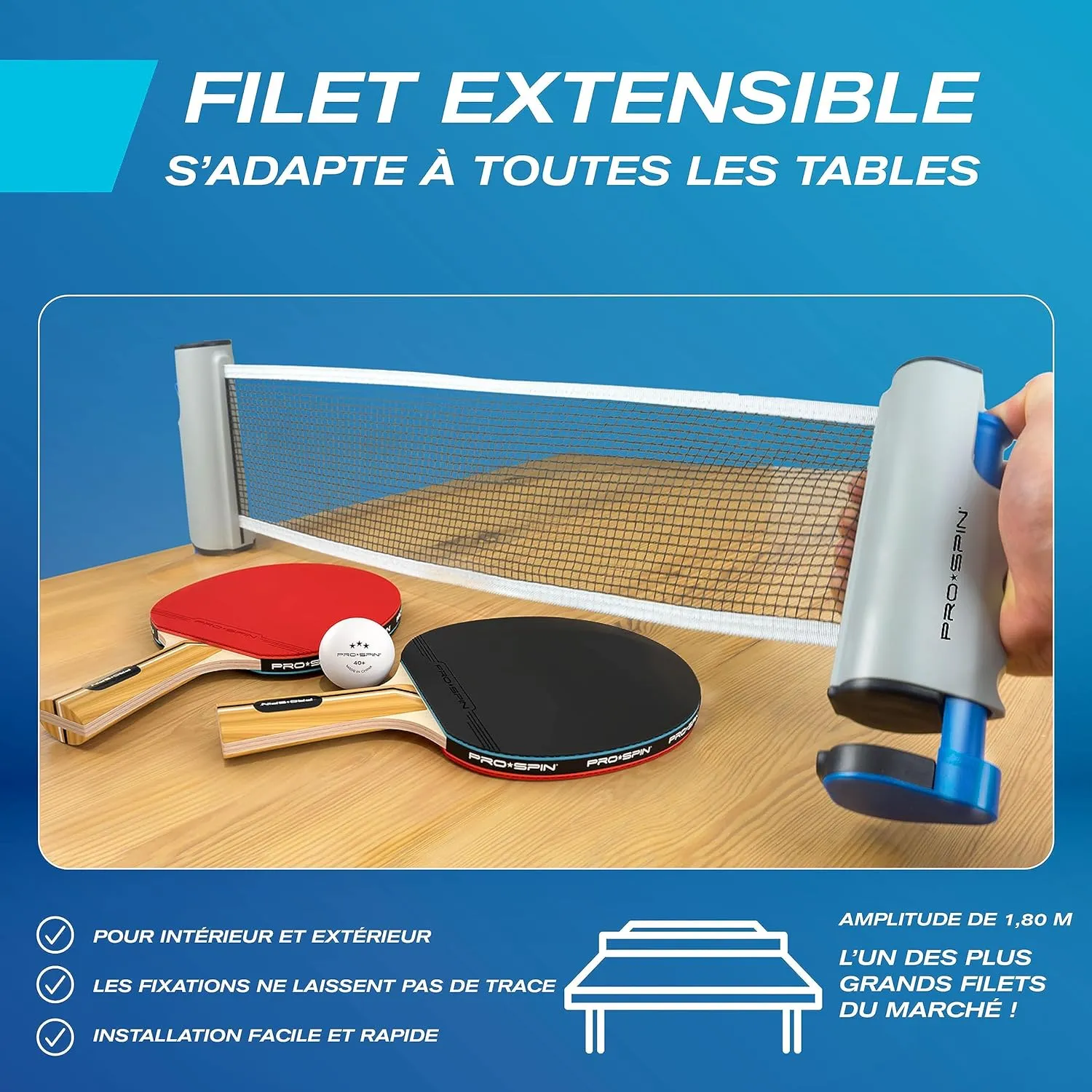Set de Raquettes de Ping-Pong Portable PRO-SPIN - Fitnessterapy