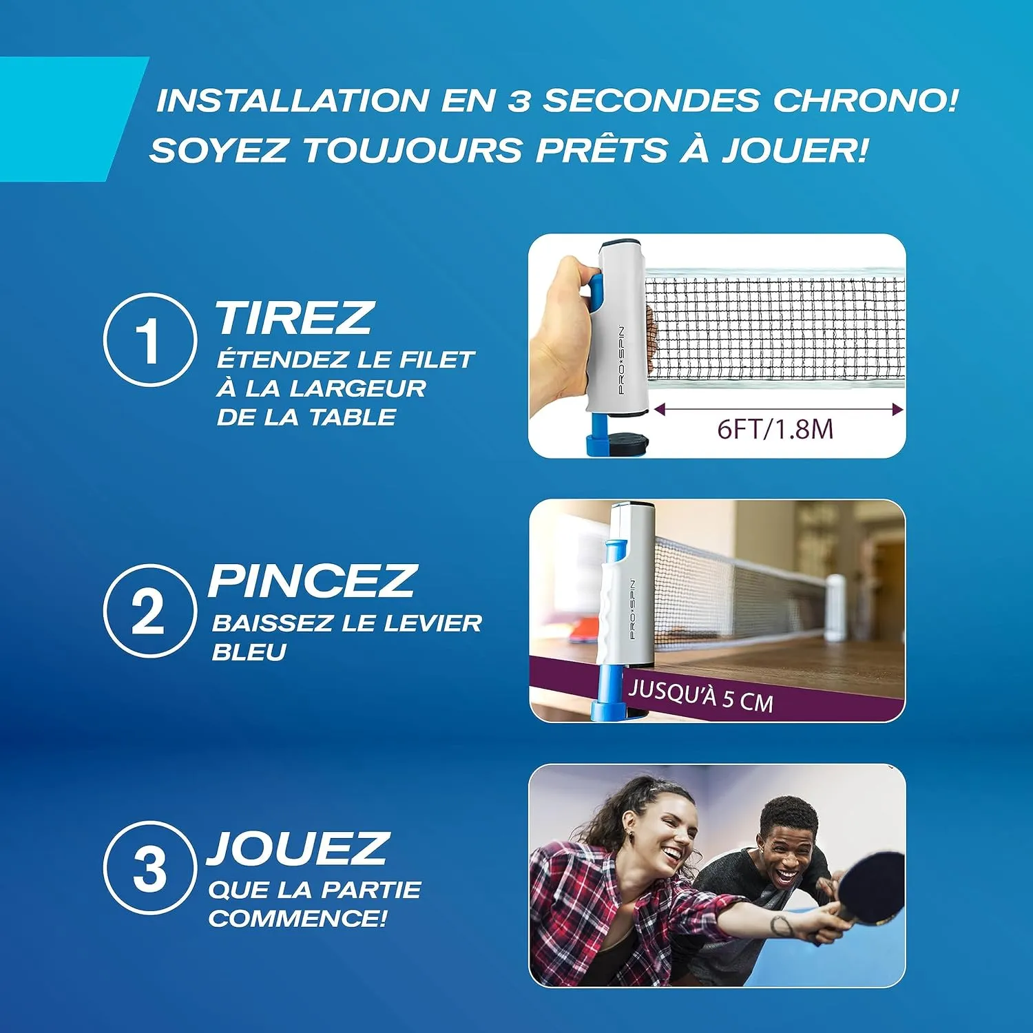 Set de Raquettes de Ping-Pong Portable PRO-SPIN - Fitnessterapy