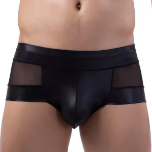 Sexy Transparent Boxers for Man,Men Trunks Sexy Mesh Splice Leather See-Through Boxer Shorts U Convex Pouch Briefs