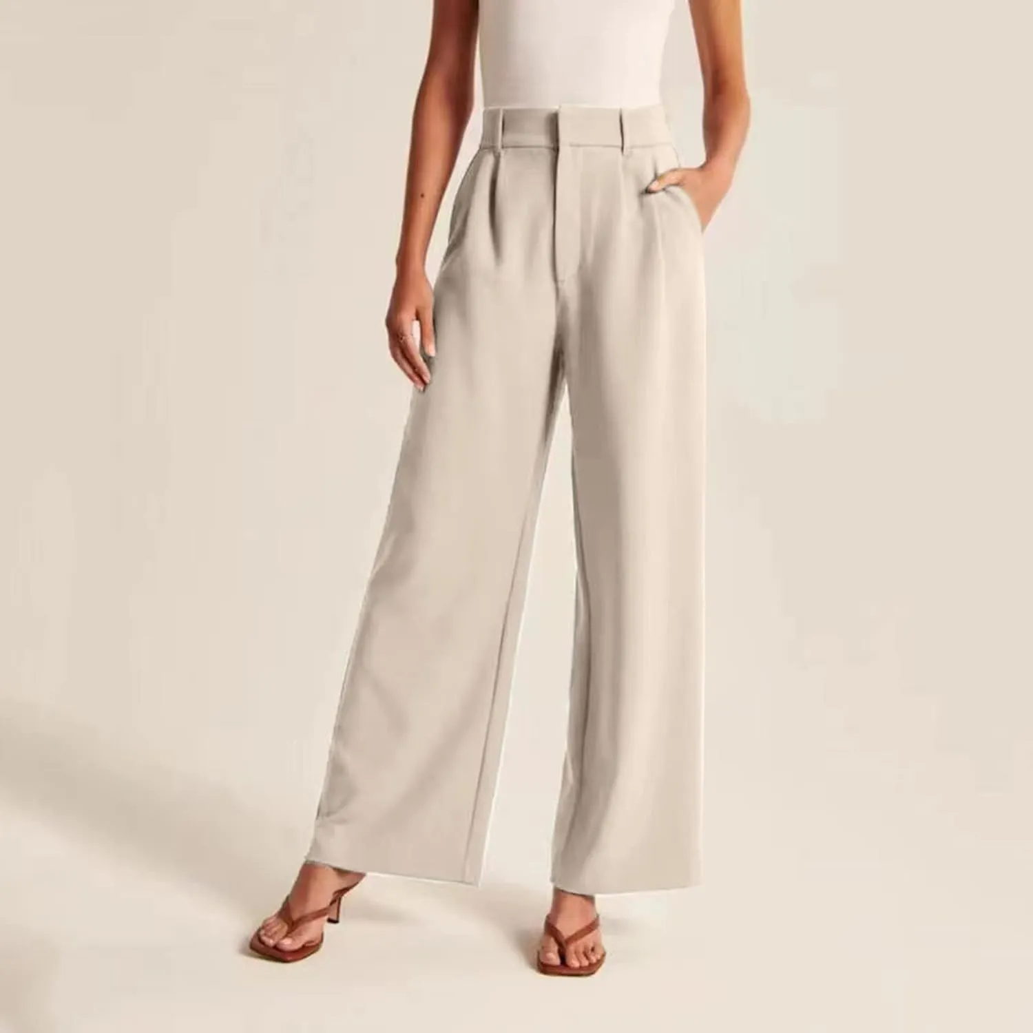 Solid Color Summer Capri for Women Casual Summer with Pockets Golf Pants Capri Lightweight Elastic Waist Capris Crop