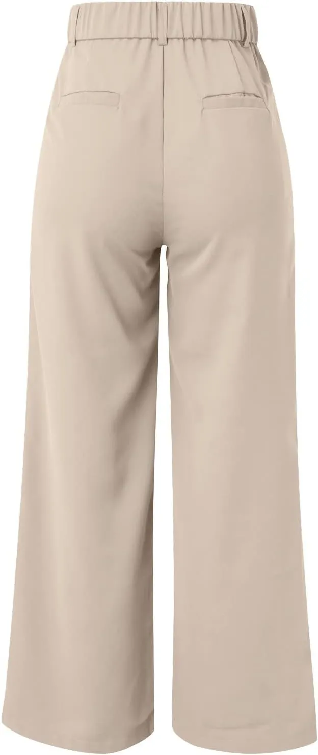 Solid Color Summer Capri for Women Casual Summer with Pockets Golf Pants Capri Lightweight Elastic Waist Capris Crop