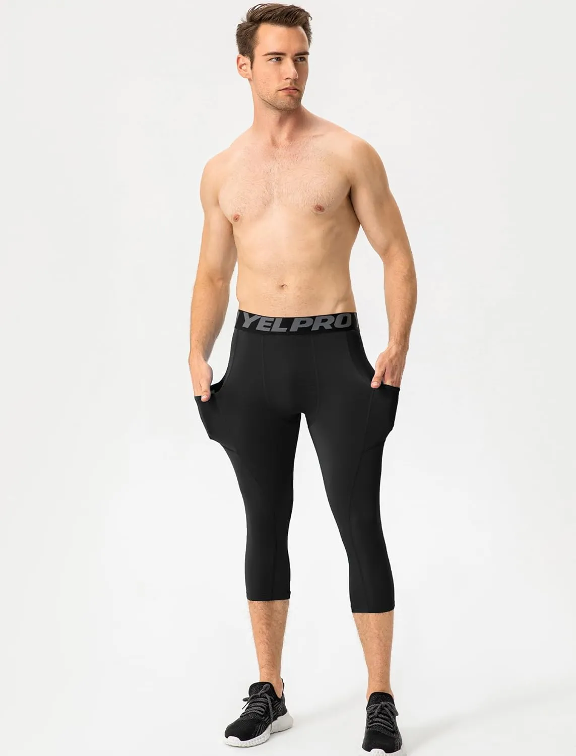SPVISE 1 or 3 Pack 3/4 Compression Pants Men Athletic Gym Capri Leggings Running Tights Dry Fit Basketball Sports Base Layer