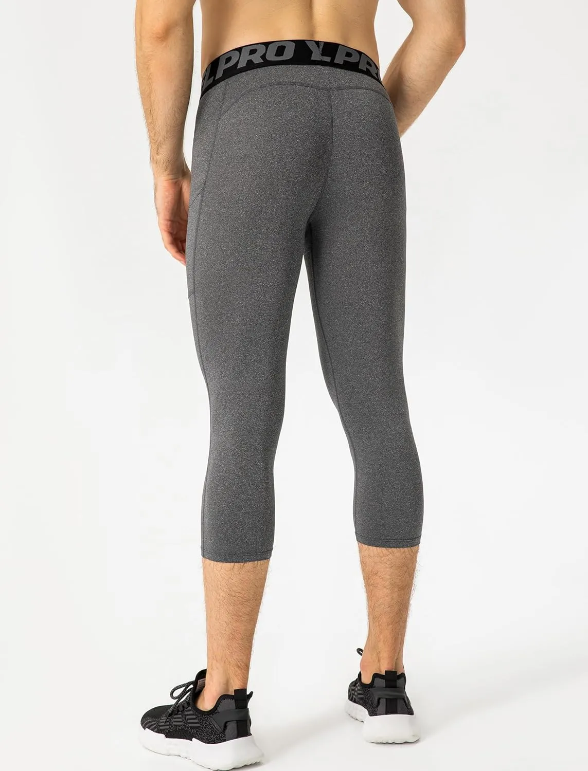 SPVISE 1 or 3 Pack 3/4 Compression Pants Men Athletic Gym Capri Leggings Running Tights Dry Fit Basketball Sports Base Layer