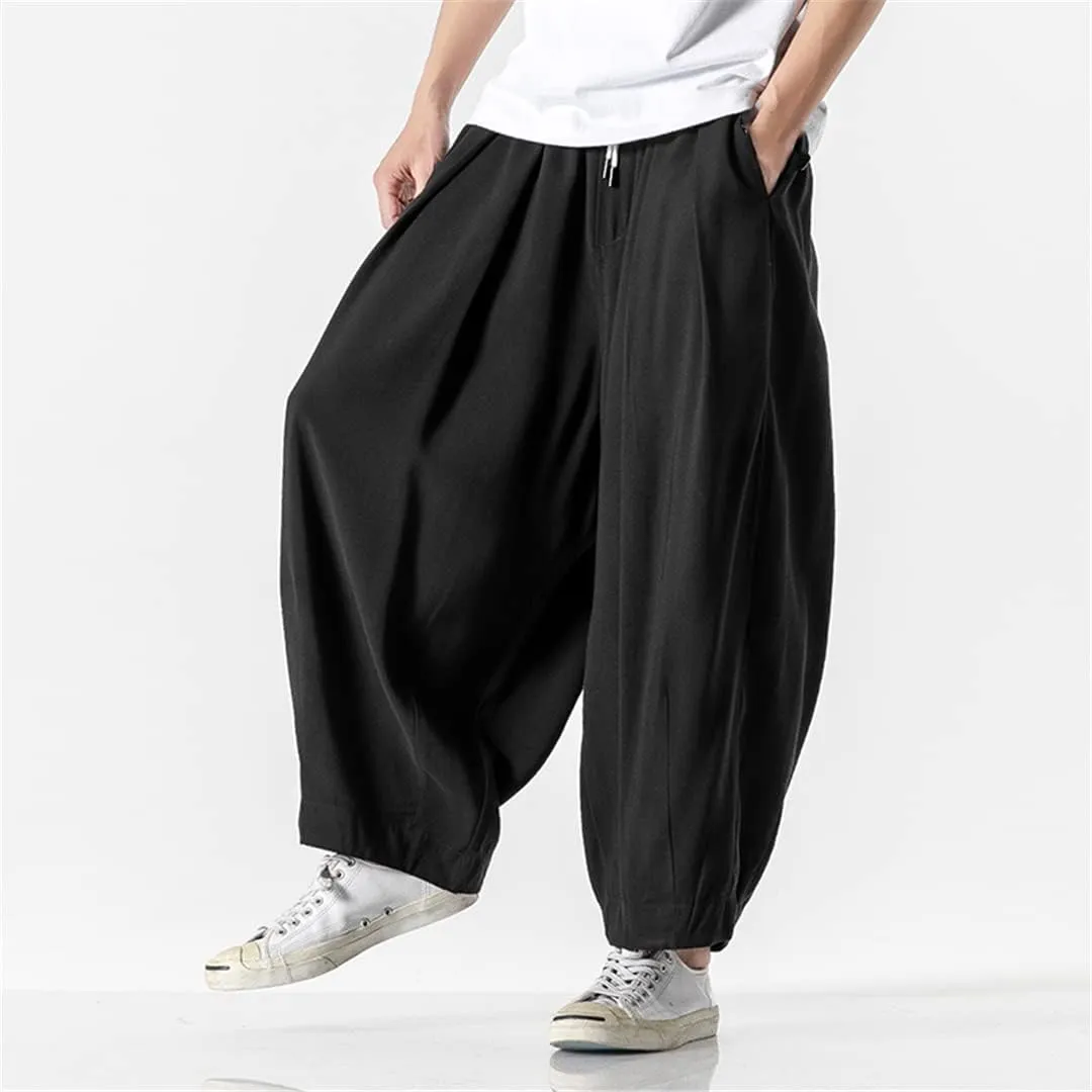 Streetwear Hip Hop Trousers Men's Wide Leg Pants Korean Sweatpants Casual Bloomers Harem Pant