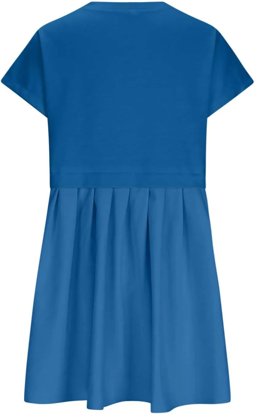 Summer Dresses for Women Oversized Sweatshirts Dress Mini Boho Tennis Dress Ruffle Babydoll Dresses 2024, Small