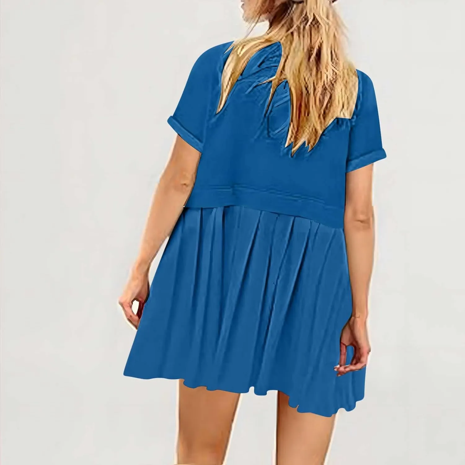Summer Dresses for Women Oversized Sweatshirts Dress Mini Boho Tennis Dress Ruffle Babydoll Dresses 2024, Small
