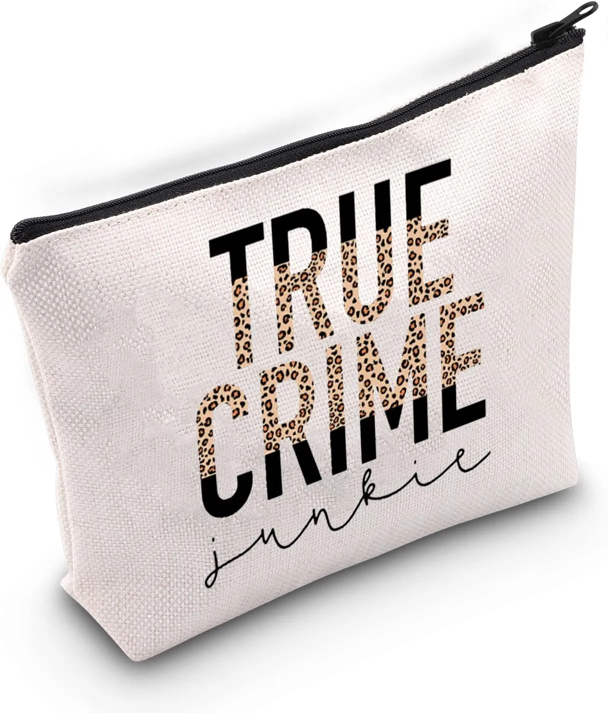 TOBGBE True Crime Gifts True Crime Junkie Cosmetics Bag Crime Show Fan Gift Crime Show Lover Gift (True Junkie)