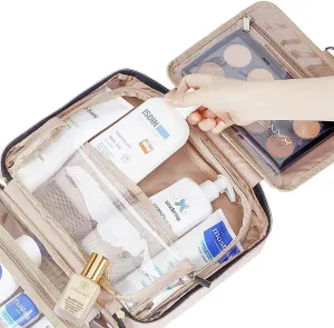 Toiletry Bag Travel Bag,Women Large Capacity Portable Hanging Organizer for FullGerritSized Shampoo,Accessories, Cosmetics, Toiletries (pink), As shown in the figure